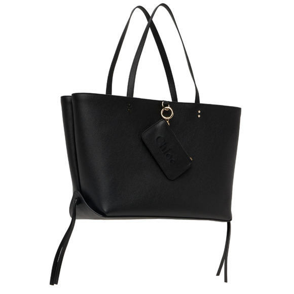 $1690 NEW CHLOE BLACK LEATHER TOTE BAG SHOPPER PURSE NWT - Picture 4 of 13